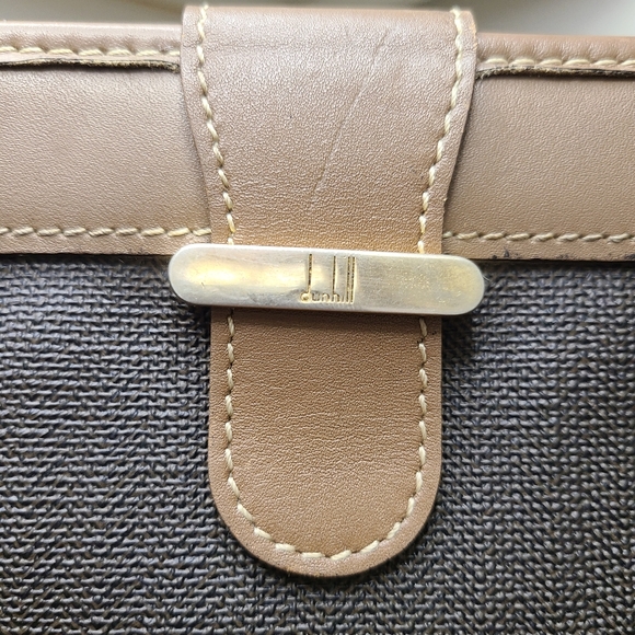 Dunhill Brown Leather & Charcoal Grey Vintage Canvas Portfolio/Clutch Unisex - Picture 5 of 8